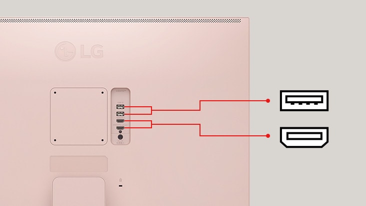 LGのSmart MonitorはUSBポートを2つ、HDMIポートを2つ備えています。