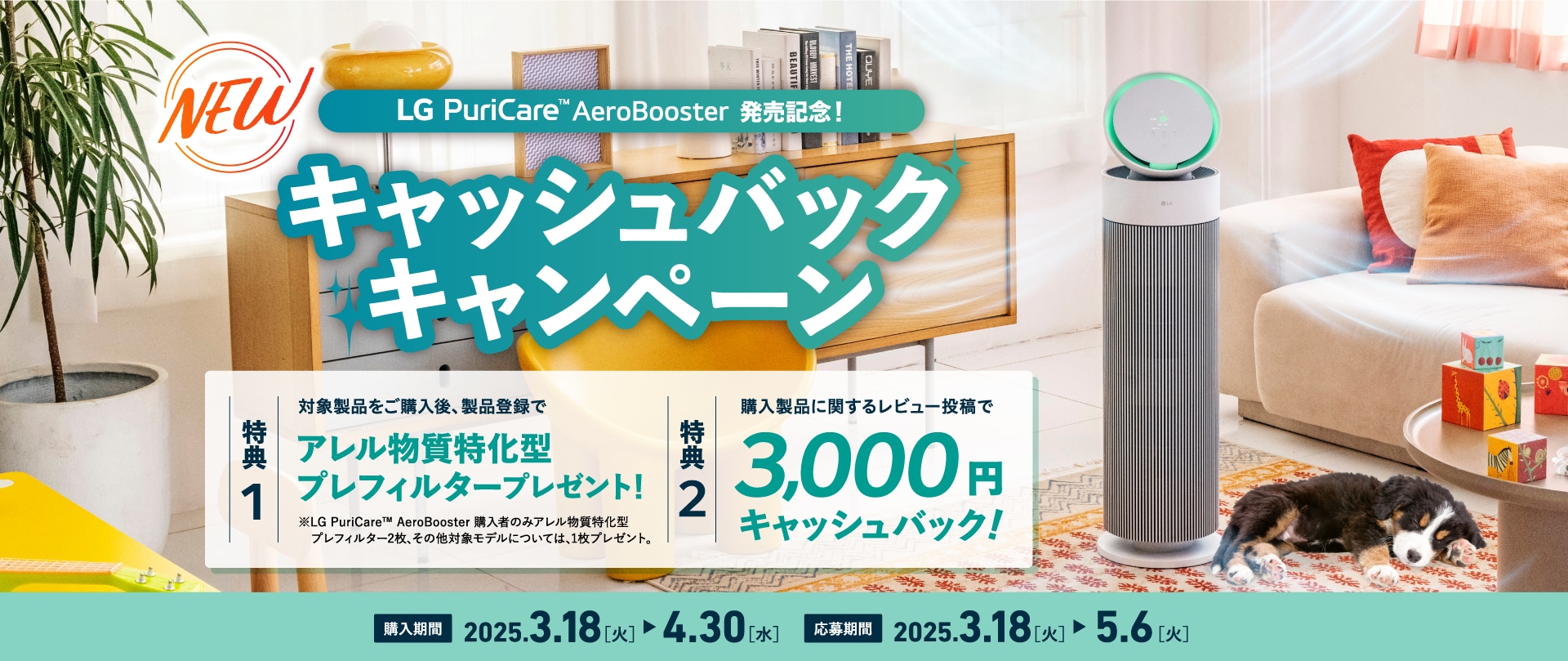 LG PuriCare™ AeroBooster発売記念キャッシュバックキャンペーン