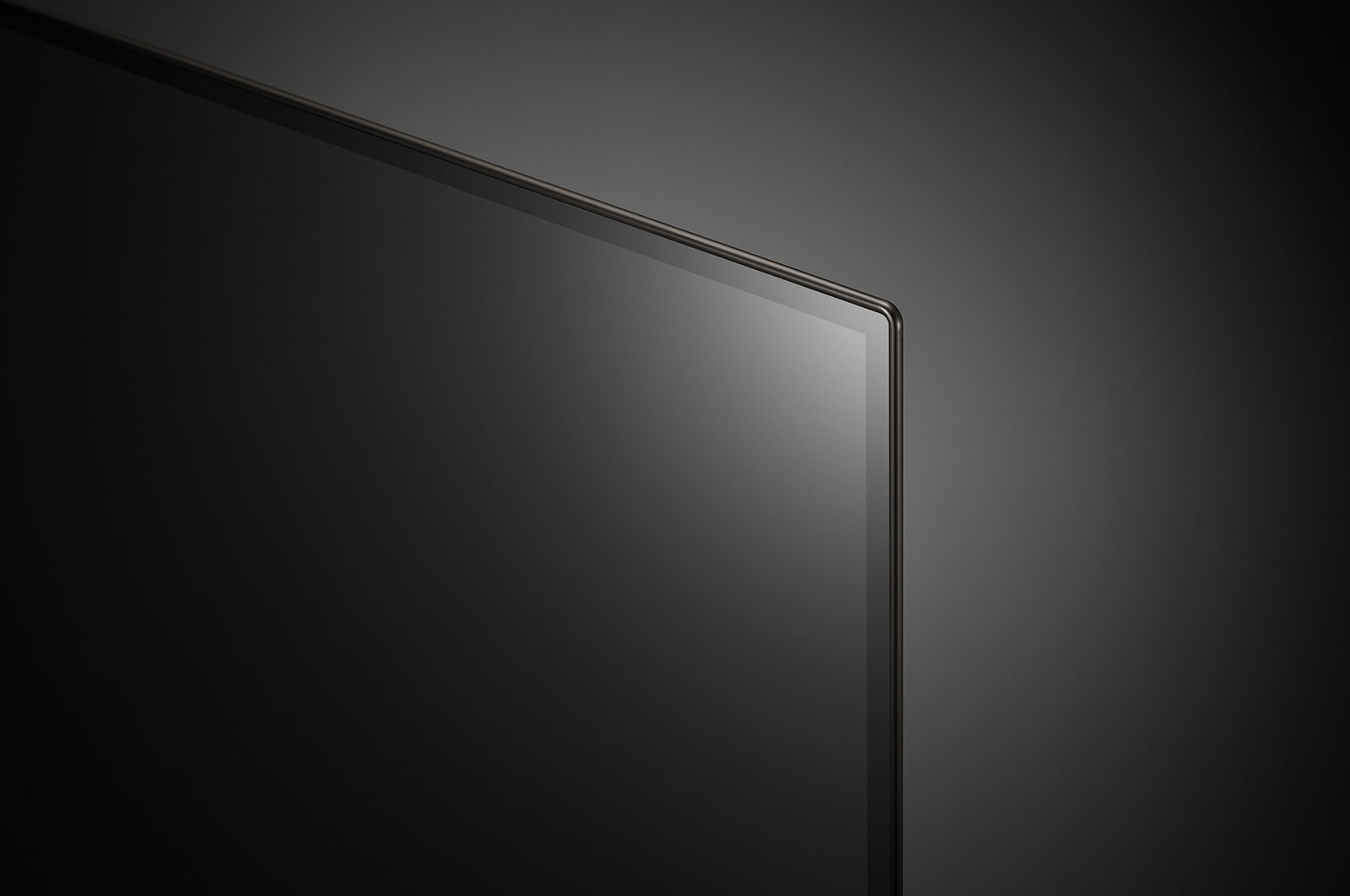 上隅を撮影したLG OLED evo TV、OLED C4のクローズアップ画像