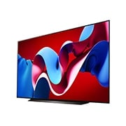 若干角度をつけたLG OLED evo TV、OLED C4の左向きの側面画像