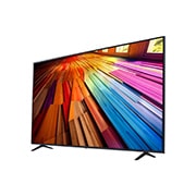 Вид слева под небольшим углом на телевизор LG UHD, UT80