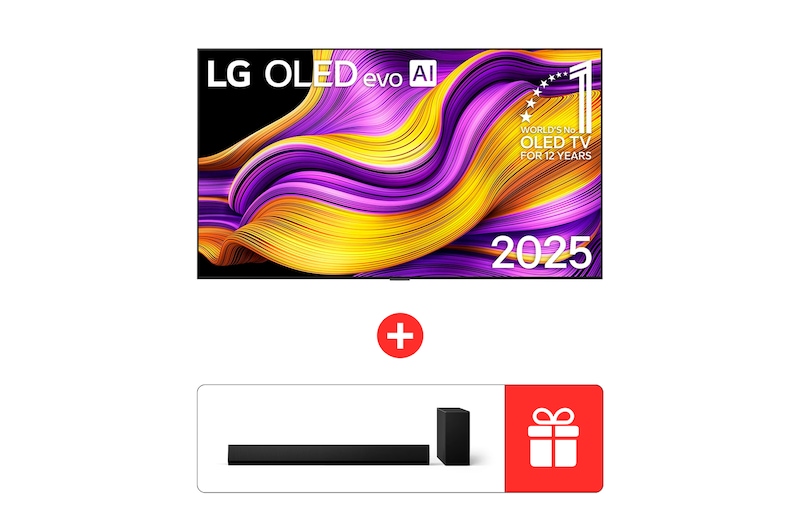 LG 77-дюймовый телевизор Smart TV LG OLED evo AI G5 4K 2025 года + Саундбар LG SG10TY, OLED77G5RLA.SG10TY