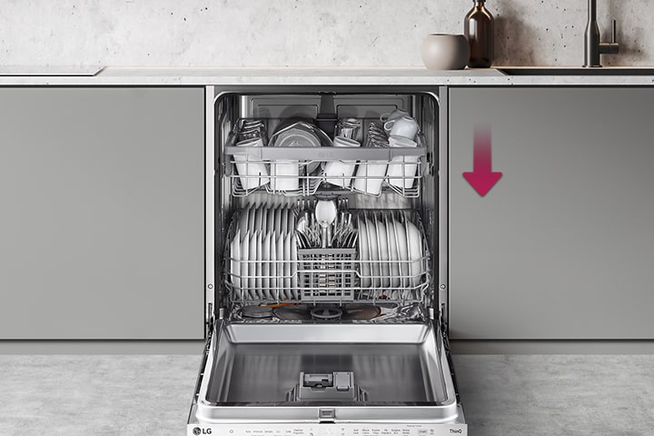 Съемка того, как регулировать стойки посудомоечной машины для разных типов посуды.