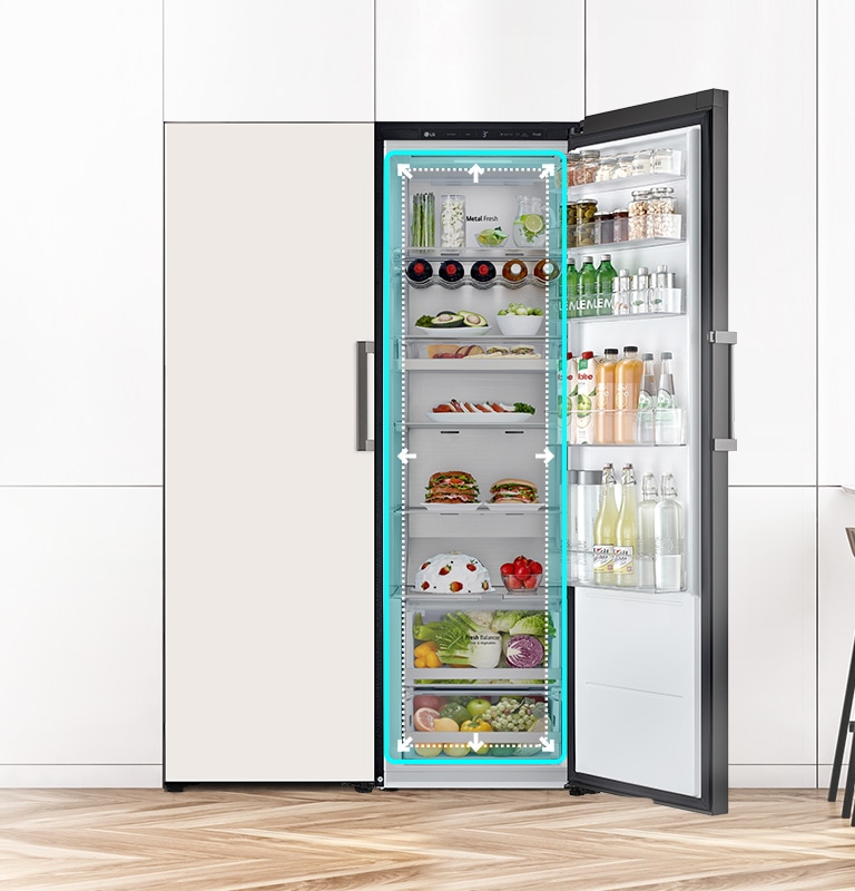 большой внутренний объем с полным запасом продуктов