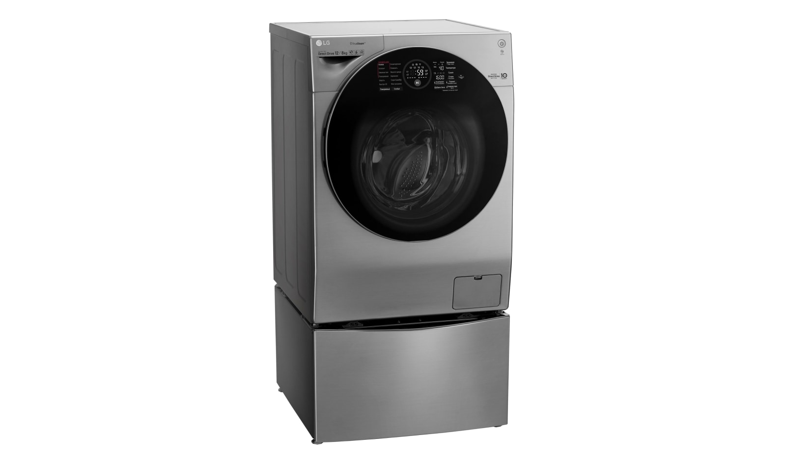 LG Стиральная машина LG TwinWash с двойной загрузкой, 12/8+2 кг, Стирка и Сушка, TrueSteam, TurboWash, FH6G1BCH6N