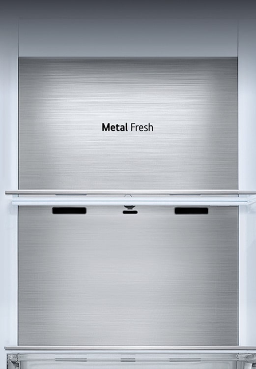 Вид спереди на панель Metal Fresh цвета «металлик» с логотипом «Metal Fresh». 