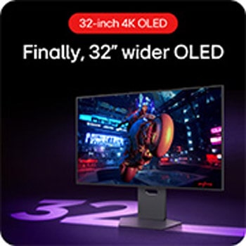 LG 32-дюймовый игровой монитор UltraGear™ OLED | 4K UHD, 0.03ms (GtG), DisplayHDR True Black 400, 32GS95UV-B