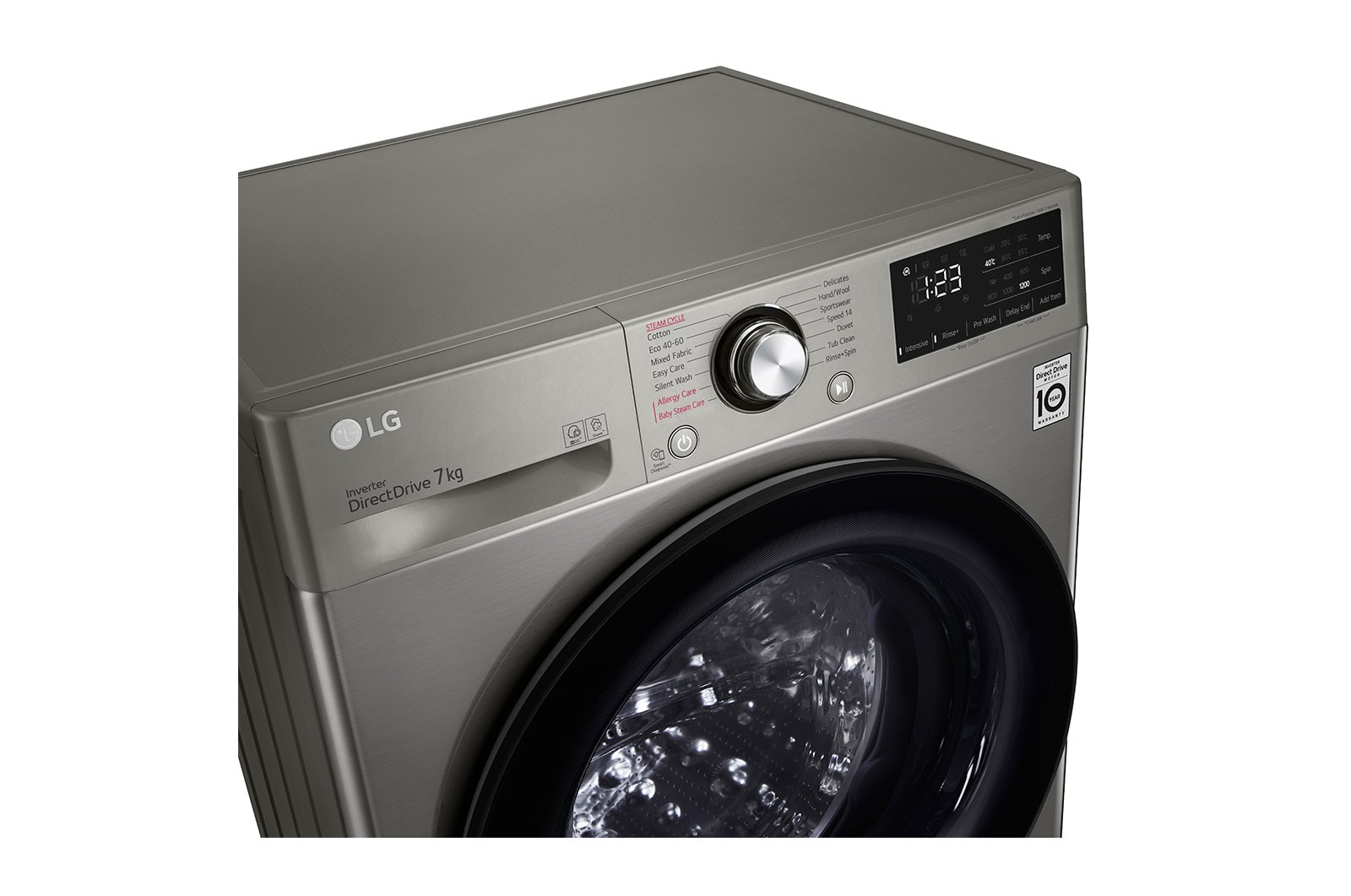 LG Lavante 7KG| 6 Motion Direct Drive™ | Moteur Direct Drive™ garanti 10 ans | AI DD™ | Steam | A, F2V3HYPKP