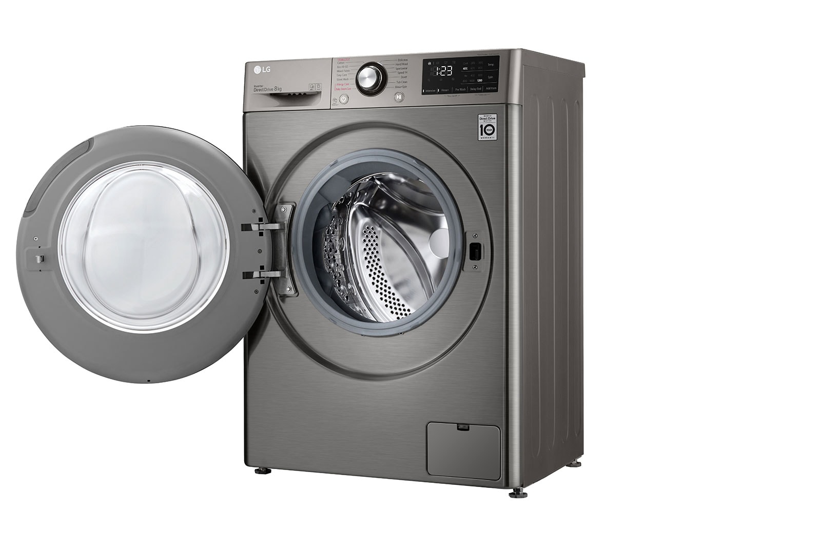 LG Lave-linge 8 KG - 68L | 6 Motion Direct Drive™ | Moteur Direct Drive™ garanti 10 ans | AI DD™ | Steam | 52/71dB | A, F2V3PYPKP