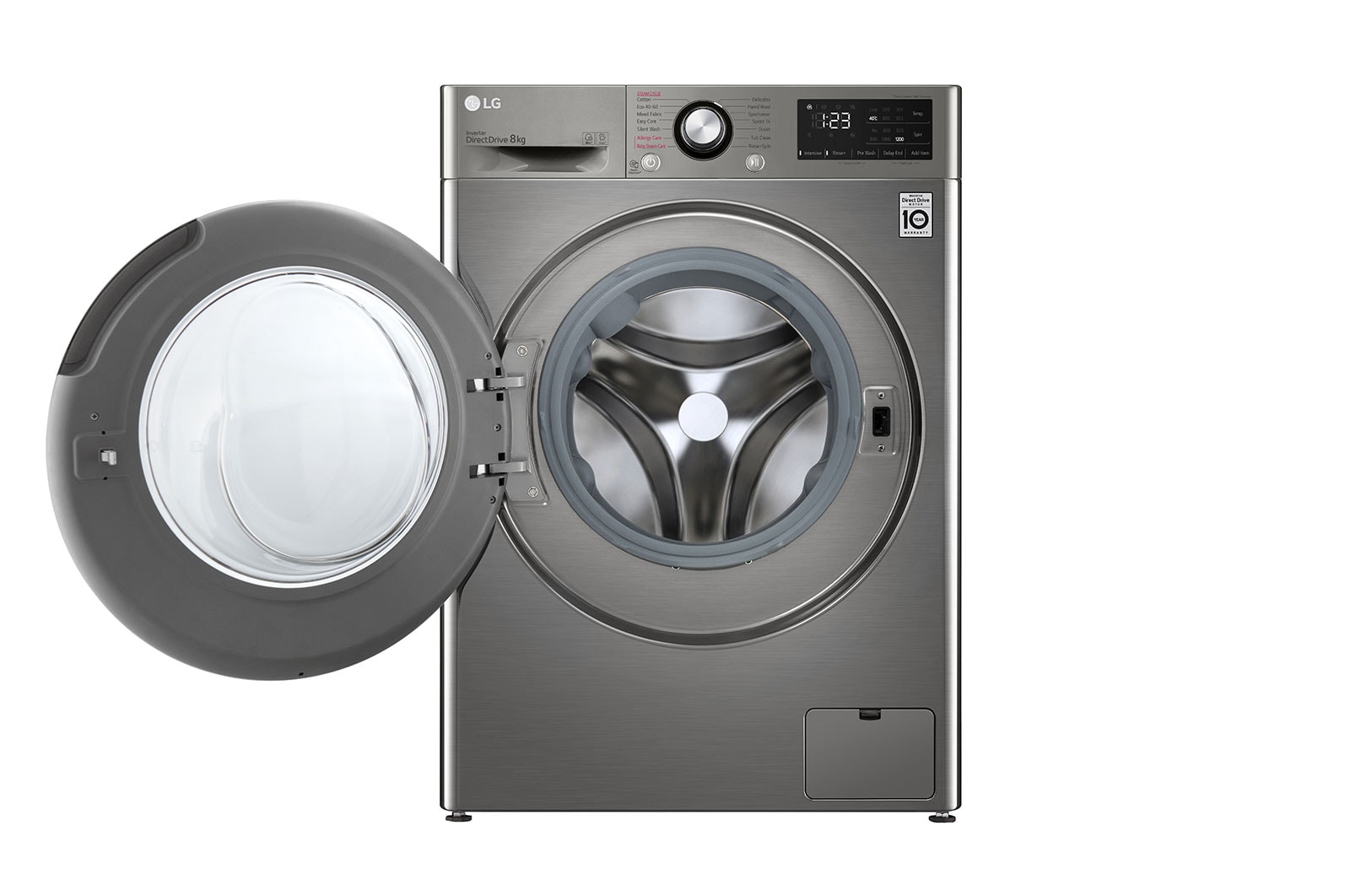 LG Lave-linge 8 KG - 68L | 6 Motion Direct Drive™ | Moteur Direct Drive™ garanti 10 ans | AI DD™ | Steam | 52/71dB | A, F2V3PYPKP