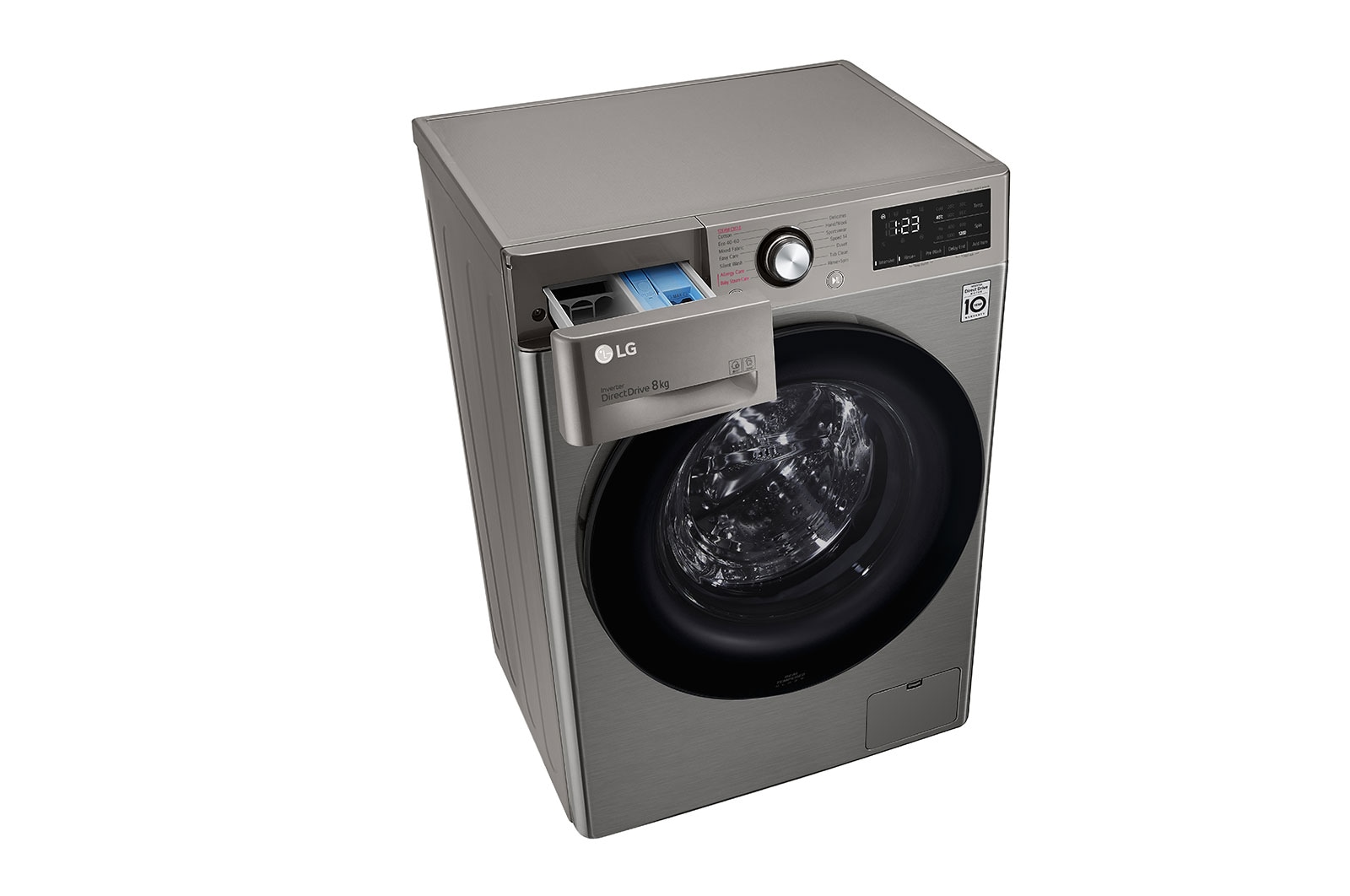 LG Lave-linge 8 KG - 68L | 6 Motion Direct Drive™ | Moteur Direct Drive™ garanti 10 ans | AI DD™ | Steam | 52/71dB | A, F2V3PYPKP