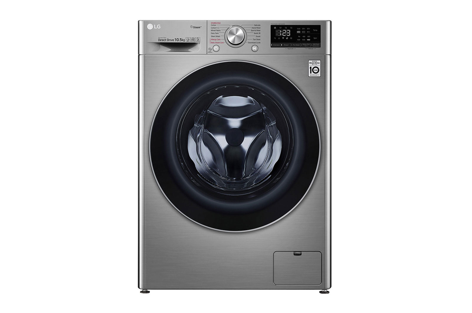 LG Lave-linge LG Vivace, 10.5 Kg, capacité plus grande, AI DD, vapeur, ThinQ, F4V5RYP2T