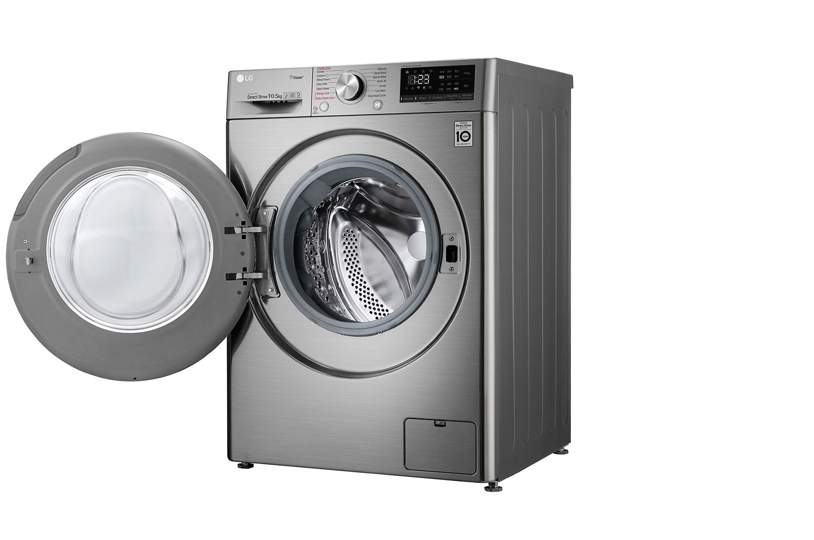 LG Lave-linge LG Vivace, 10.5 Kg, capacité plus grande, AI DD, vapeur, ThinQ, F4V5RYP2T