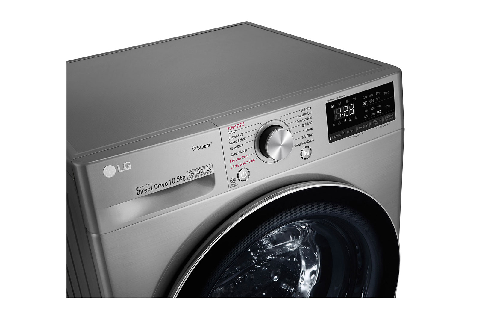 LG Lave-linge LG Vivace, 10.5 Kg, capacité plus grande, AI DD, vapeur, ThinQ, F4V5RYP2T