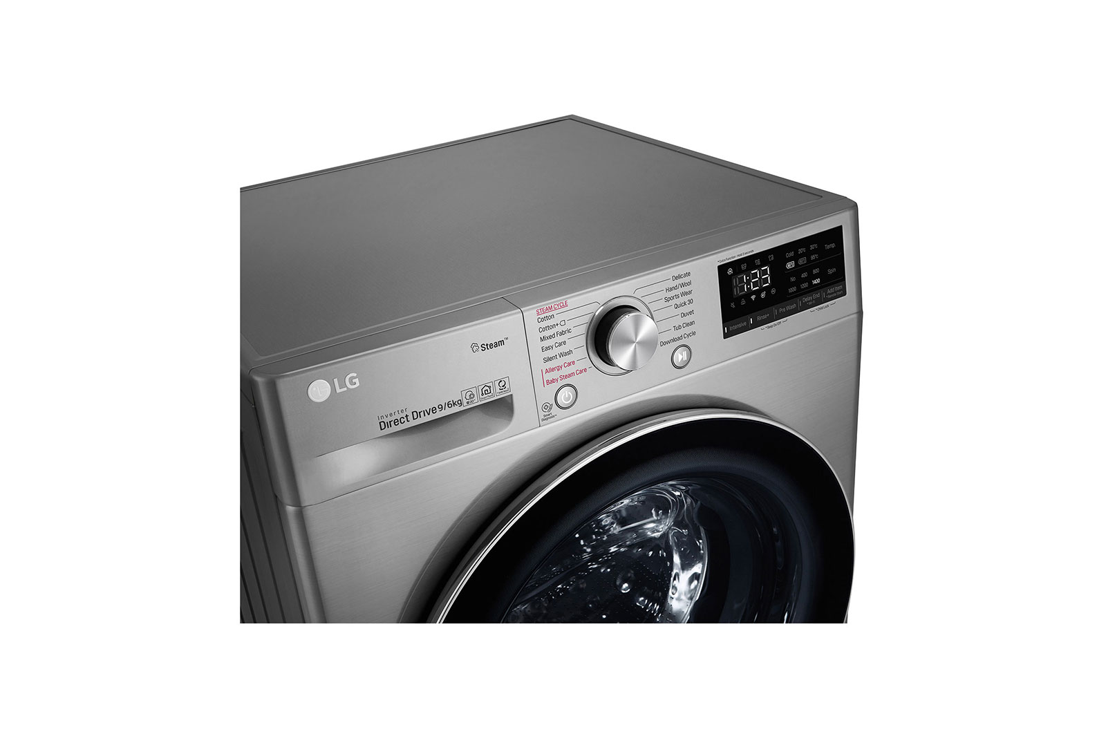 LG Lave-linge à chargement frontal | 9 / 6 Kg | Capacité plus grande | AI DD | Steam | ThinQ, F4V5VGP2T