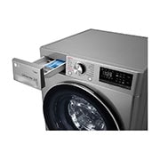 LG Lave-linge de 9 kg à chargement frontal, AI Direct Drive Motor, vapeur, couleur argent, F4V5VYP2T