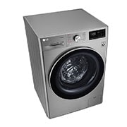 LG Lave-linge de 9 kg à chargement frontal, AI Direct Drive Motor, vapeur, couleur argent, F4V5VYP2T