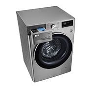 LG Lave-linge de 9 kg à chargement frontal, AI Direct Drive Motor, vapeur, couleur argent, F4V5VYP2T