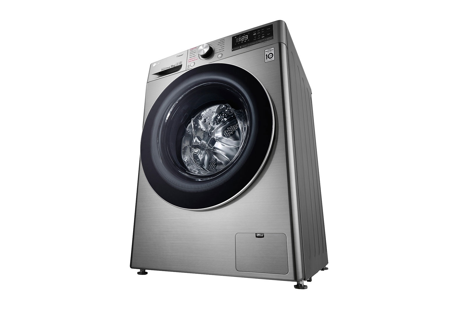 LG Lave-linge de 9 kg à chargement frontal, AI Direct Drive Motor, vapeur, couleur argent, F4V5VYP2T