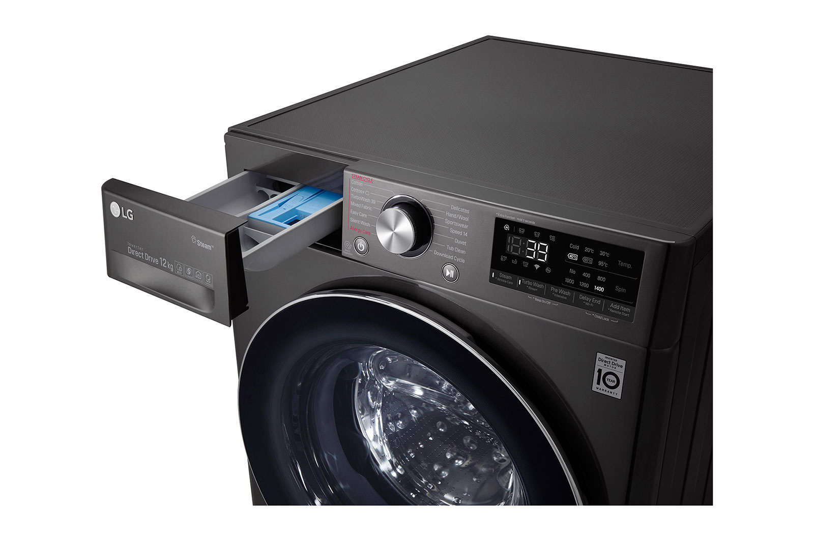 LG Machine a laver a chargement frontal l Lavante sechante l 12/8 KG l AIDD l TurboWash 360 l ThinQ, F4V9BCP2EE