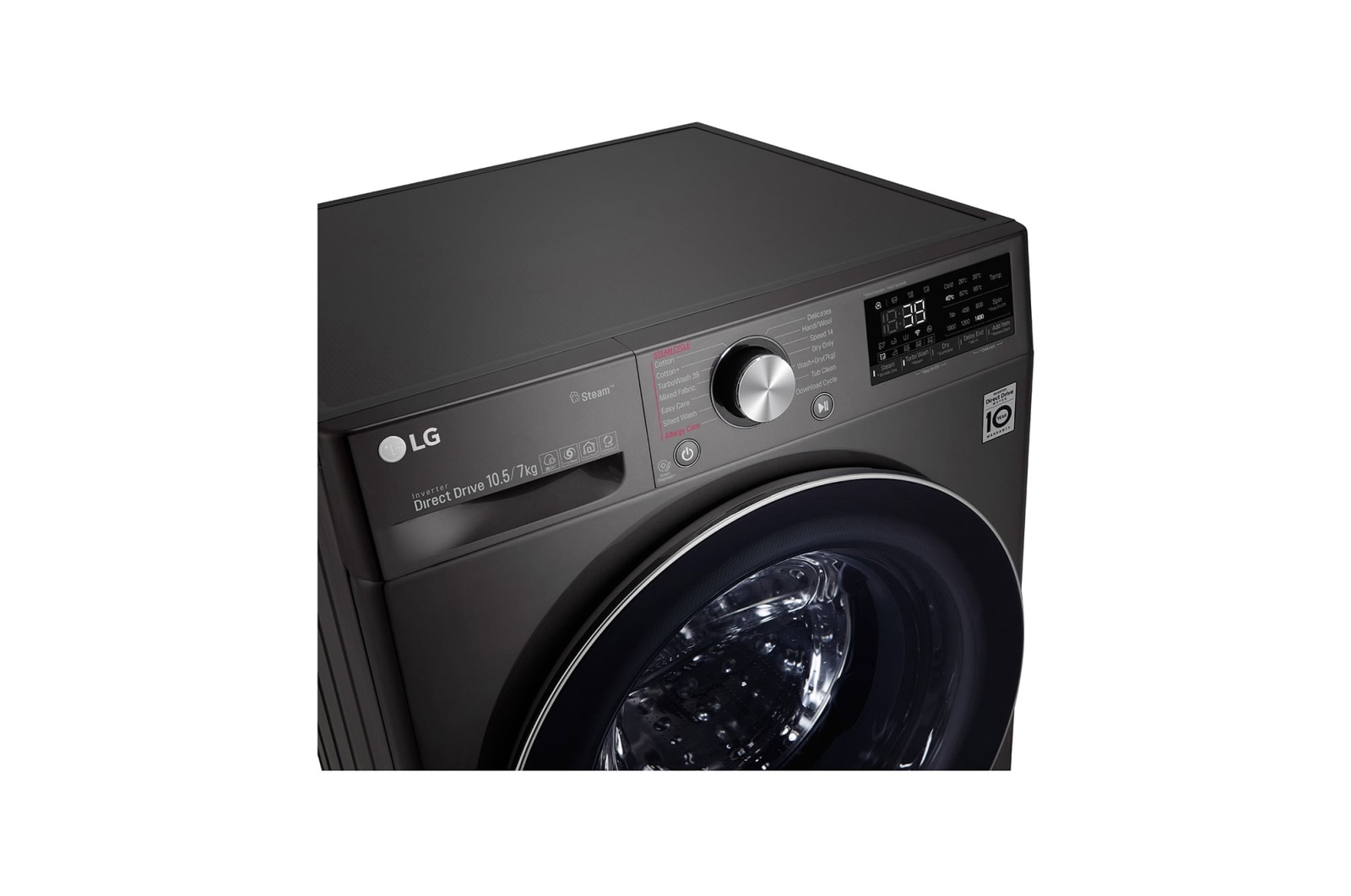 LG Lavante-séchante 10.5/7 KG - 68L | 6 Motion Direct Drive™ | Moteur Direct Drive™ garanti 10 ans | TurboWash™ 360 | AIDD™ | Steam+™ | 48/71dB | A, F4V9RCP2E