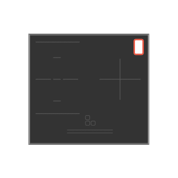 L’image montre une table de cuisson et l’emplacement de l’autocollant du code QR.