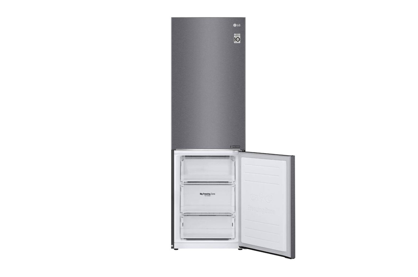 LG Réfrigérateur combiné | 341L | A++ | 36dB | Total No Frost |  Compresseur Smart Inverter, GR-B479NQLM