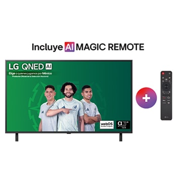Vista frontal de la Pantalla 50 pulgadas LG AI QNED QNED80 4K Smart TV 2025 50QNED80ASA