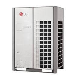 Unidad de aire acondicionado LG MULTI V 5, de diseño metálico con rejillas de ventilación y el logotipo de LG en la parte frontal.