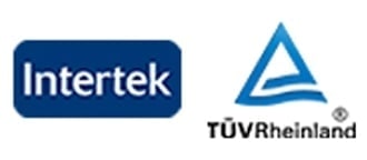 Logotipo de Intertek y TUV Rheinland.