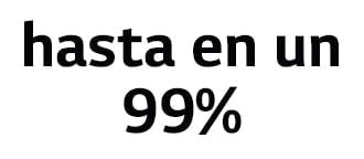 Texto que dice 'Hasta un 99%'.