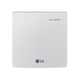 El control LG Controlador de Aplicación presenta un diseño simple en forma de cuadrado blanco con el texto Dry Contact en la esquina superior derecha.