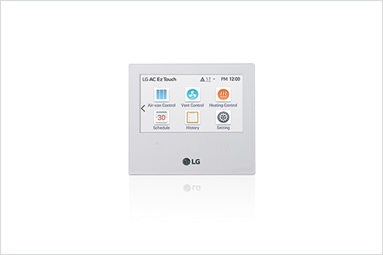 LG AC Ez Touch, a compact HVAC control device, offers a 5-inch touchscreen managing 64 units like  yearly scheduling, energy management etc.