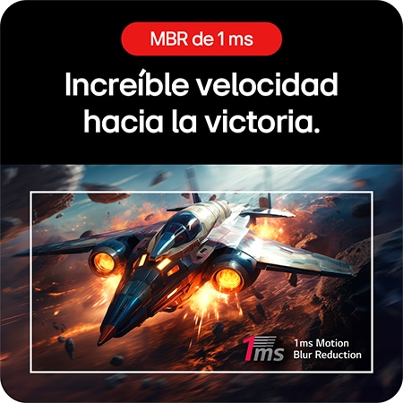 Monitor Gaming LG UltraGear 24GS50F, que ofrece velocidad increíble para la victoria gracias a la tecnología 1 ms MBR (Motion Blur Reduction).