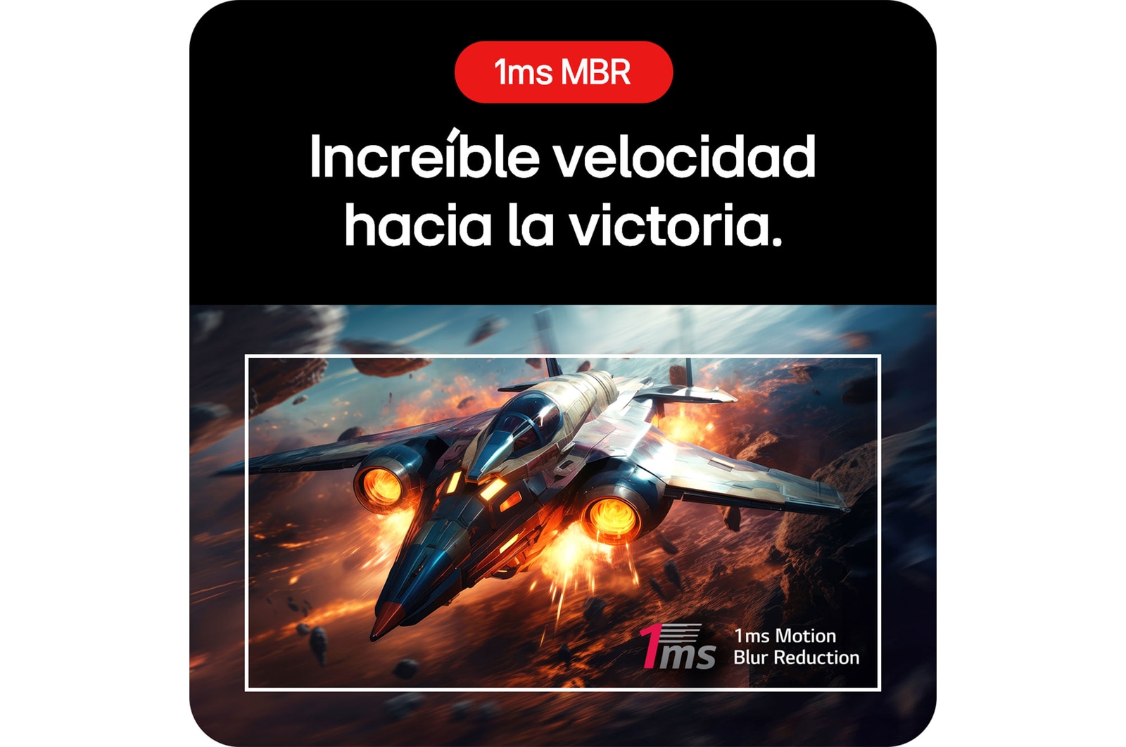 Monitor Gaming LG UltraGear 27GS50F, que ofrece velocidad increíble para la victoria gracias a la tecnología 1 ms MBR (Motion Blur Reduction).