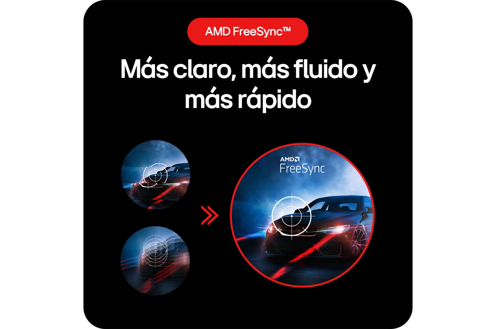 Monitor Gaming LG UltraGear 27GS50F, que ofrece una experiencia de juego más clara, fluida y rápida gracias a la tecnología AMD FreeSync™.