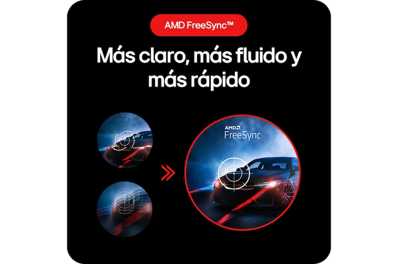 Monitor Gaming LG UltraGear 27GS50F, que ofrece una experiencia de juego más clara, fluida y rápida gracias a la tecnología AMD FreeSync™.