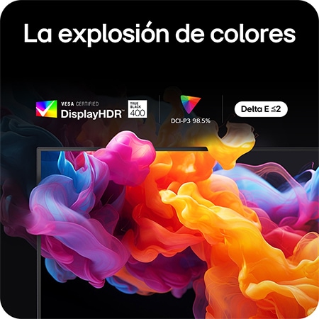 Monitor LG 27GX790A ofrece una explosión de colores con certificación VESA DisplayHDR™ 400 (True Black), 98.5% DCI-P3 y precisión de color Delta E ≤ 2.