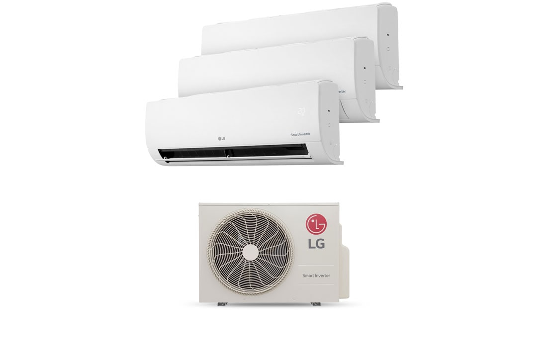 LG Aire Acondicionado Multisplit Inverter, Compresor 34,000 BTU/h con 2 Evaporadoras 12,000 BTU/H y 1 Evaporadora 18,000 BTU/h, Frío, (Voltaje 230V / 60 HZ), A3UQ34-1218