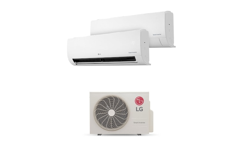 LG Aire Acondicionado Multisplit Invertet, Compresor 34,000 BTU/h con 1 Evaporadora 12,000 BTU/h y 1 evaporadora 24,000 BTU/h, Frío, (Voltaje 230V / 60 HZ), A3UQ34-1224