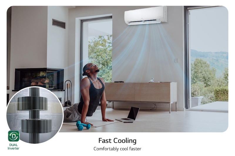 LG DUALCOOL Inverter, 1 Ton, Frío, (Voltaje 115V / 60HZ), VX121C3