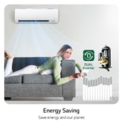 LG DUALCOOL Inverter, 1 Ton, Frío, (Voltaje 230V / 60HZ), VX122C3