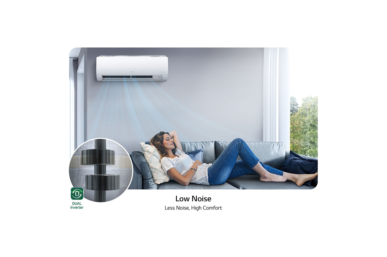 LG DUALCOOL Inverter, 1.5 Ton, Frío, (Voltaje 230V / 60HZ), VX182C3