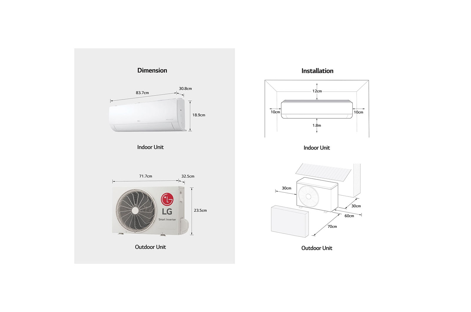 LG DUALCOOL Inverter, 1.5 Ton, Frío, (Voltaje 230V / 60HZ), VX182C3