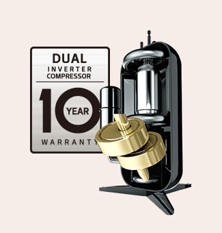 Imagen de 10 años de garantía del Dual Inverter Compressor™ 
