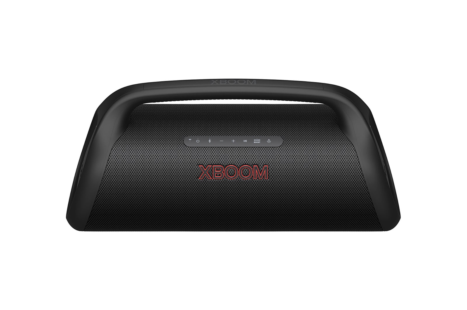 Vista frontal de la LG xboom XG9QBK | Bocina Bluetooth portátil | xboom IP67 y batería de 24 horas de duración