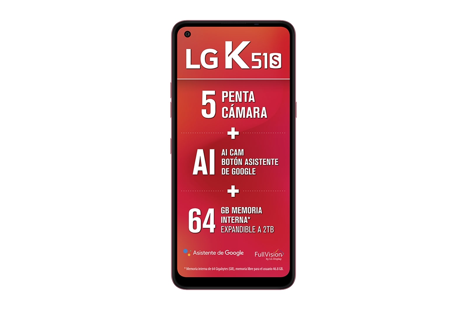 LG K51S, Penta Cámara (4 cámaras traseras + 1 frontal), LMK510HM