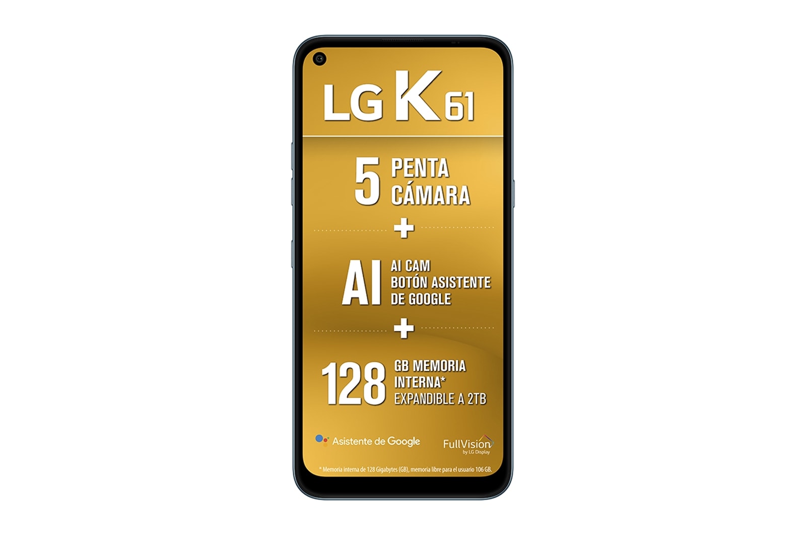 LG K61, Penta cámara (4 cámaras traseras y 1 frontal), LMQ630HA