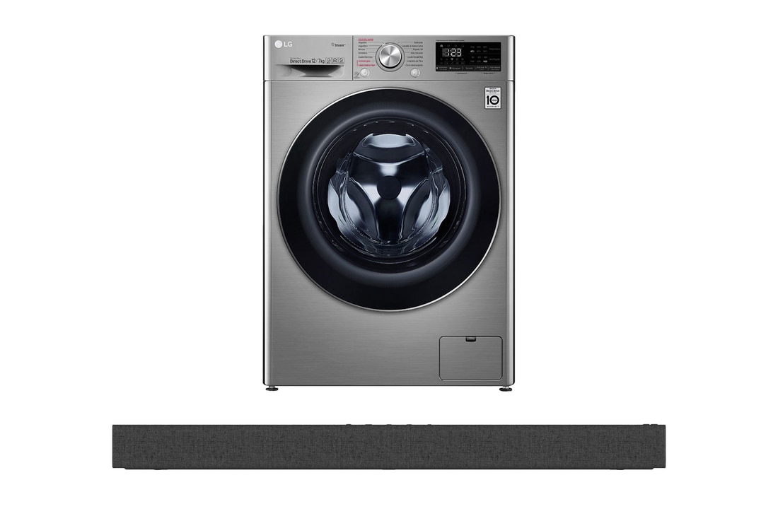 Washing machine + Soundbar front view