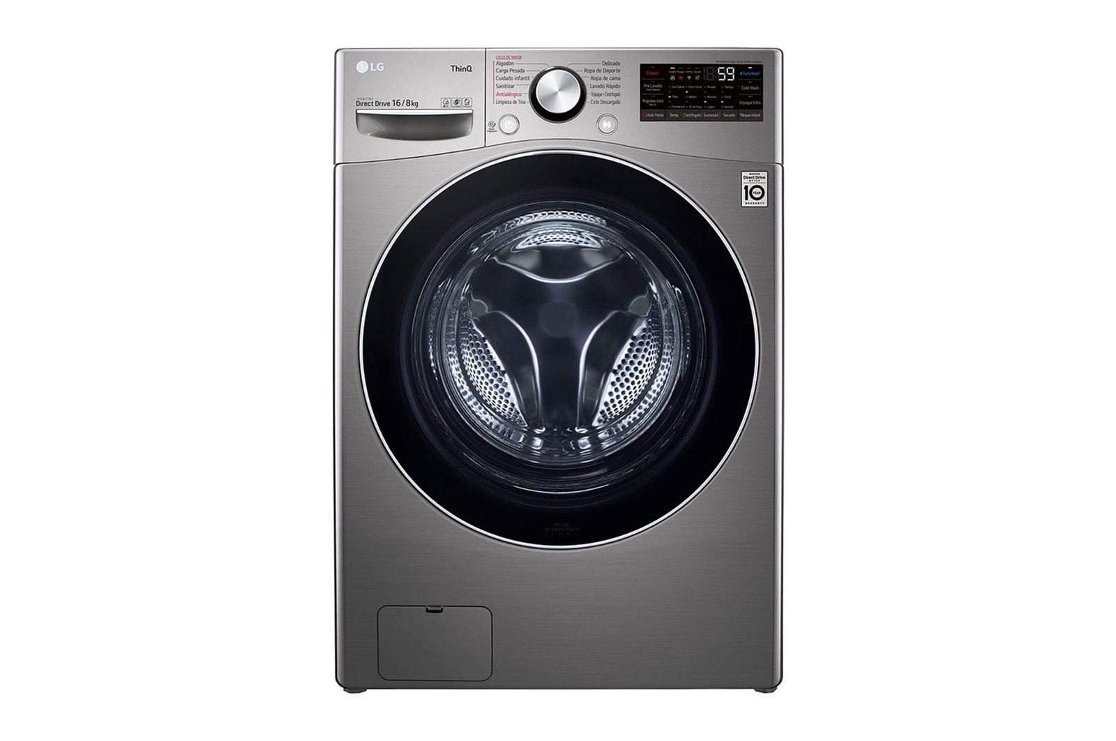 LG Lavasecadora Carga Frontal AI DD™ 16Kg/8Kg + Bocina Bluetooth portátil LG XBOOM Go XG5QGR, WD16SG2S6.XG5QGR